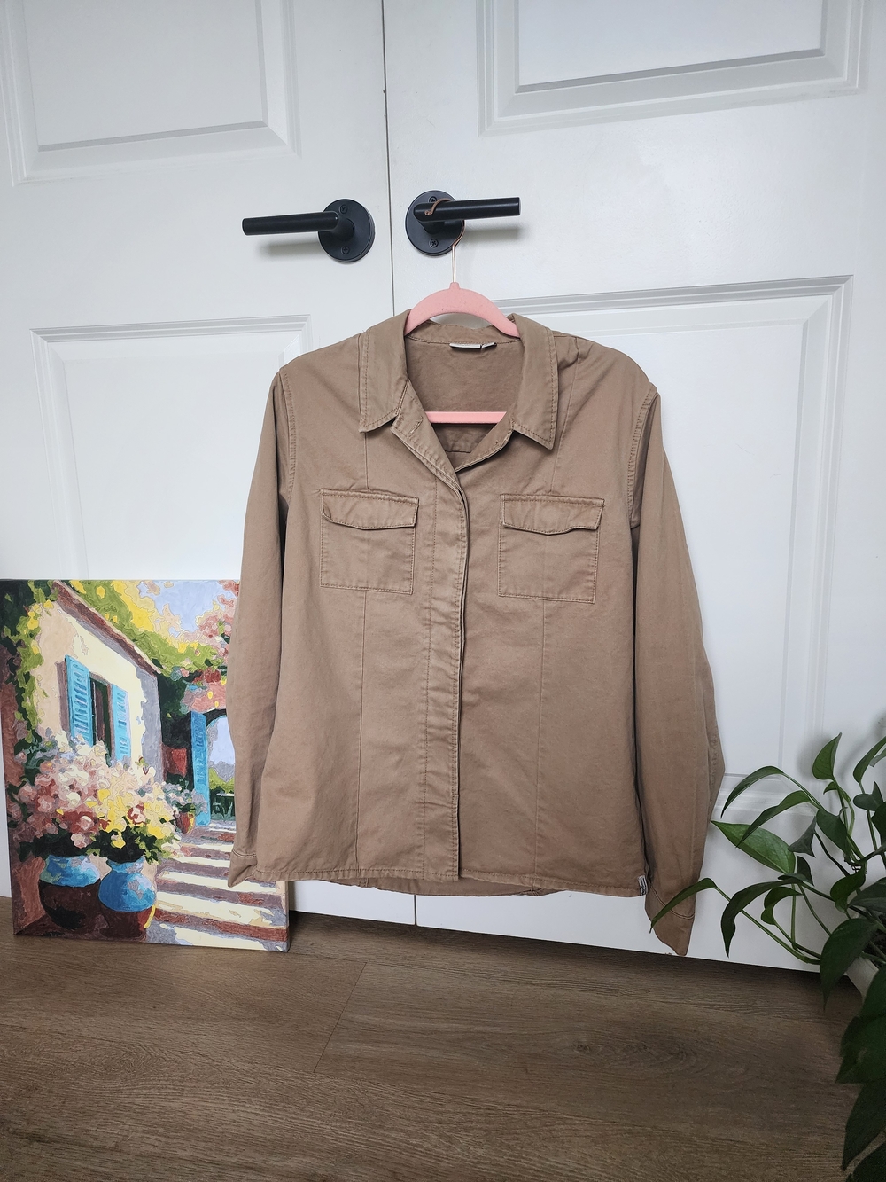 Rhythm Khaki Cotton Utility Shirt Jacket | Size L